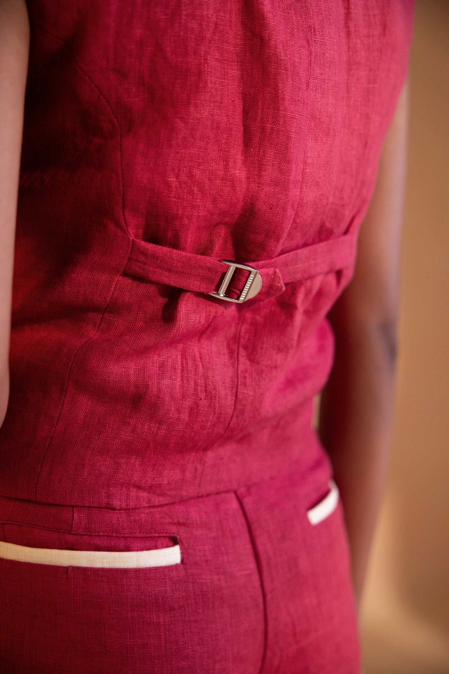 Carmine Blaze Waistcoat Co-ord Set