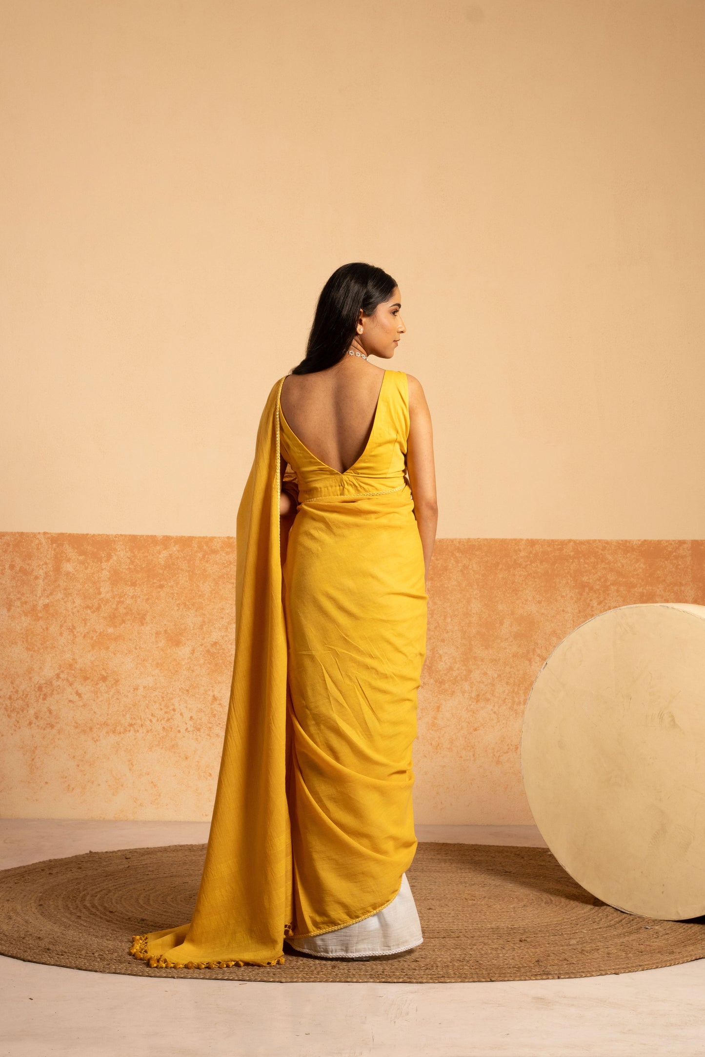 Scenic Sunflower Handwoven Saree