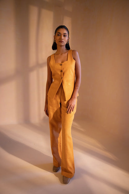 Saffron Gleam Waistcoat Co-ord Set