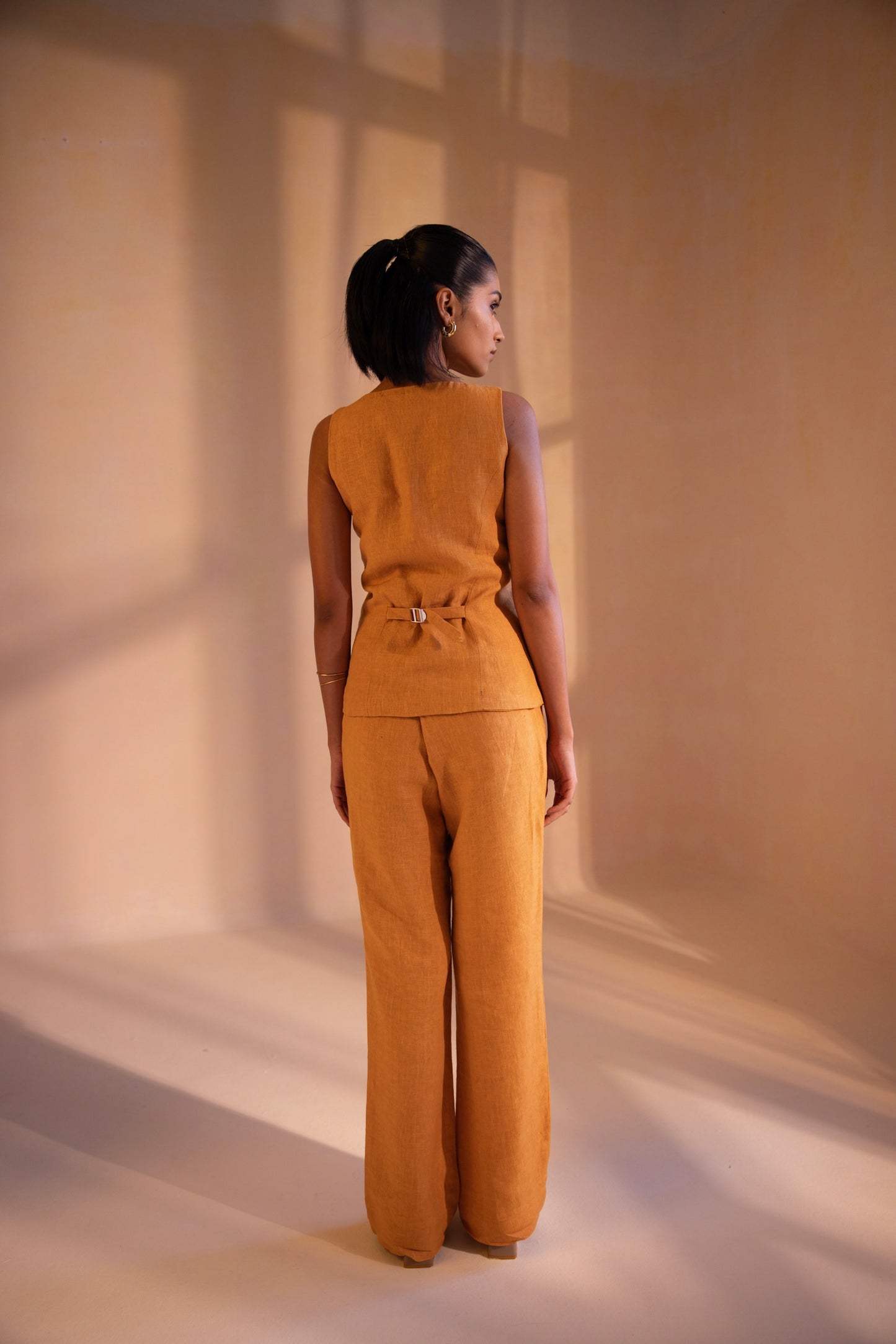 Saffron Gleam Waistcoat Co-ord Set