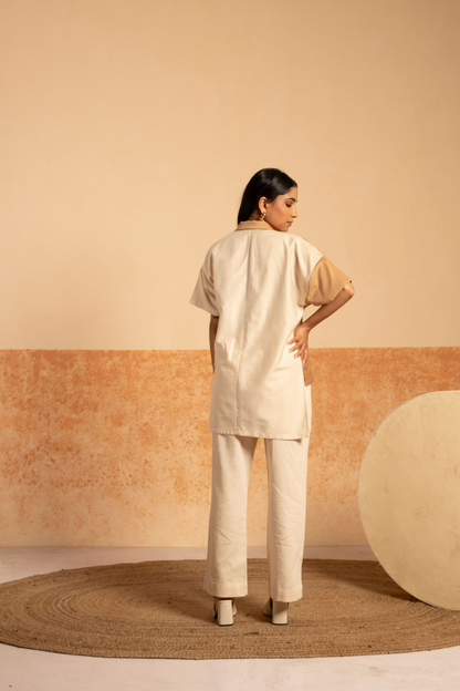 Asymmetric Chestnut Cotton Shirt