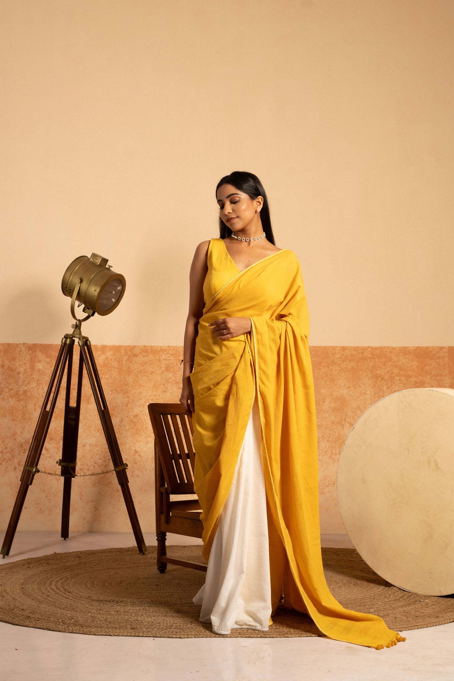 Scenic Sunflower Handwoven Saree